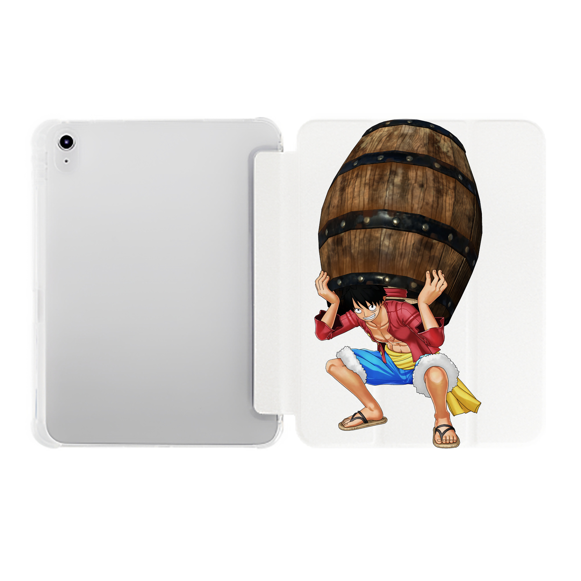 （画像用） ワンピース モンキー・D・ルフィ ONE PIECE Monkey D. Luffy IPad ケース ペン収納付き 三つ折りスタンド PUレザー×シリコン 対応機種9.5/10.5/10.9インチ